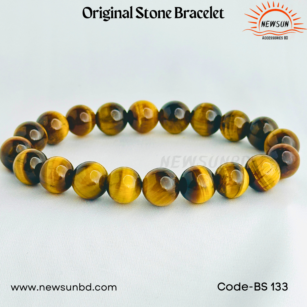 10mm Yellow Tiger Eye Stone Bracelet| BS133 - Image 3