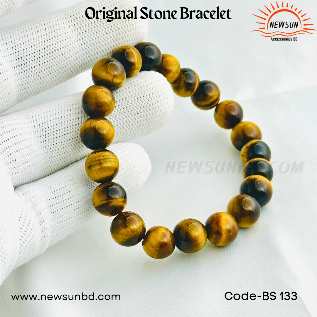 10mm Yellow Tiger Eye Stone Bracelet| BS133 - Image 4