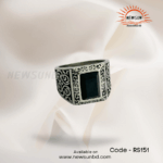 100% Stainless Steel And Oxide Black Stone Men’s Ring - Image 3