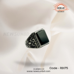 Black Stone 316L SS Body Handmade Finger Ring For Men