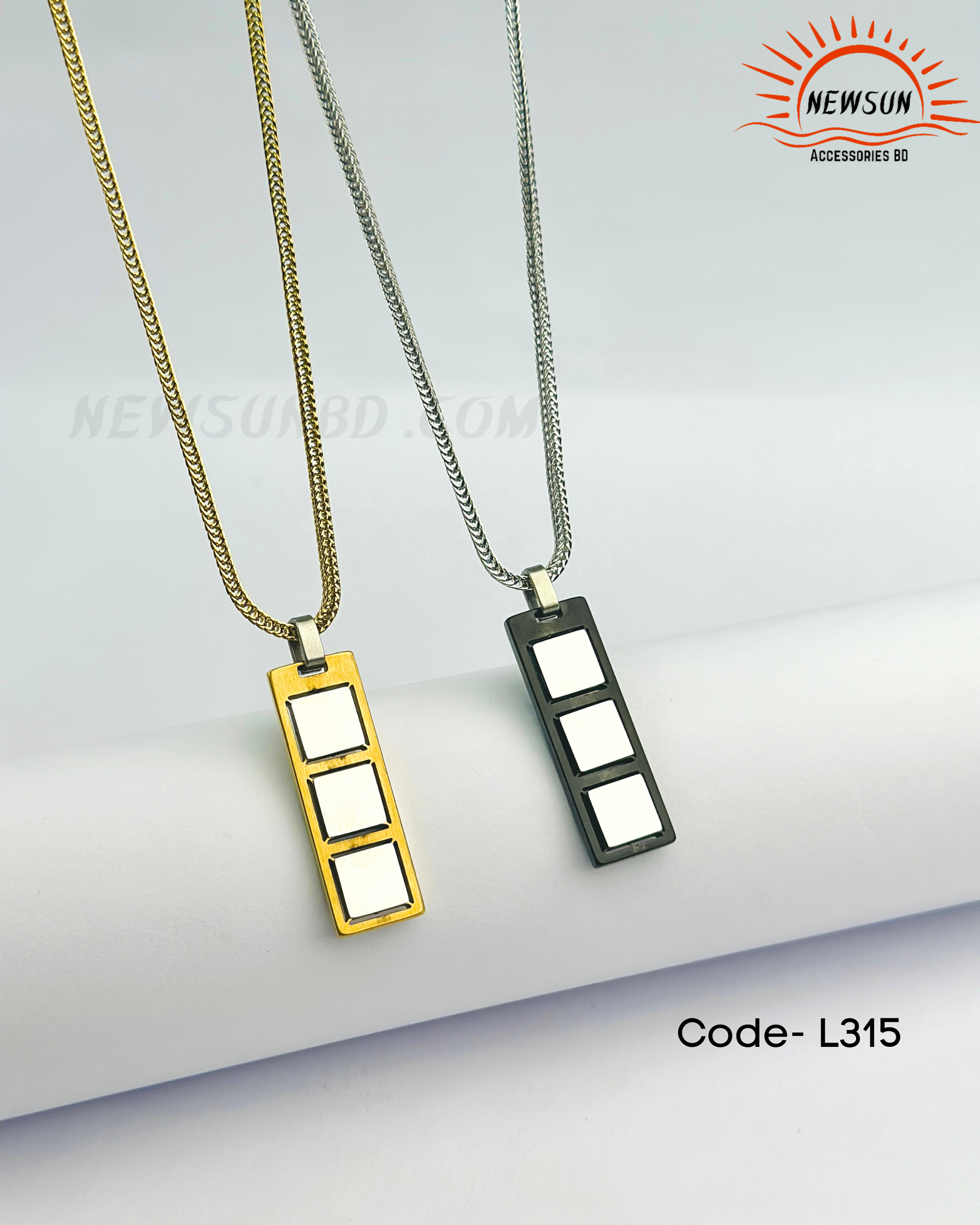 Code - B 520.png-23 Mirror Polished Stainless Steel Necklace - Image 1