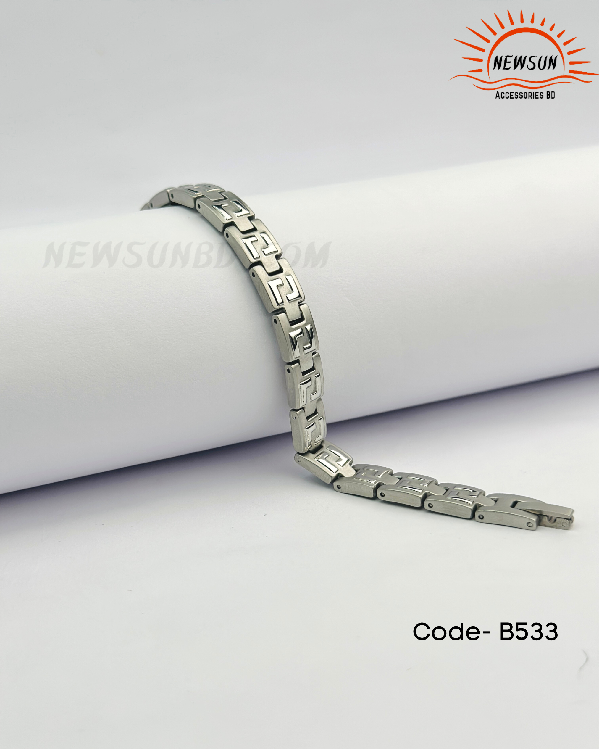 Code - B 520.png-25 8mm Titanium Steel Magnetic Bracelet with Ultra Strong Gauss Magnets - Image 1