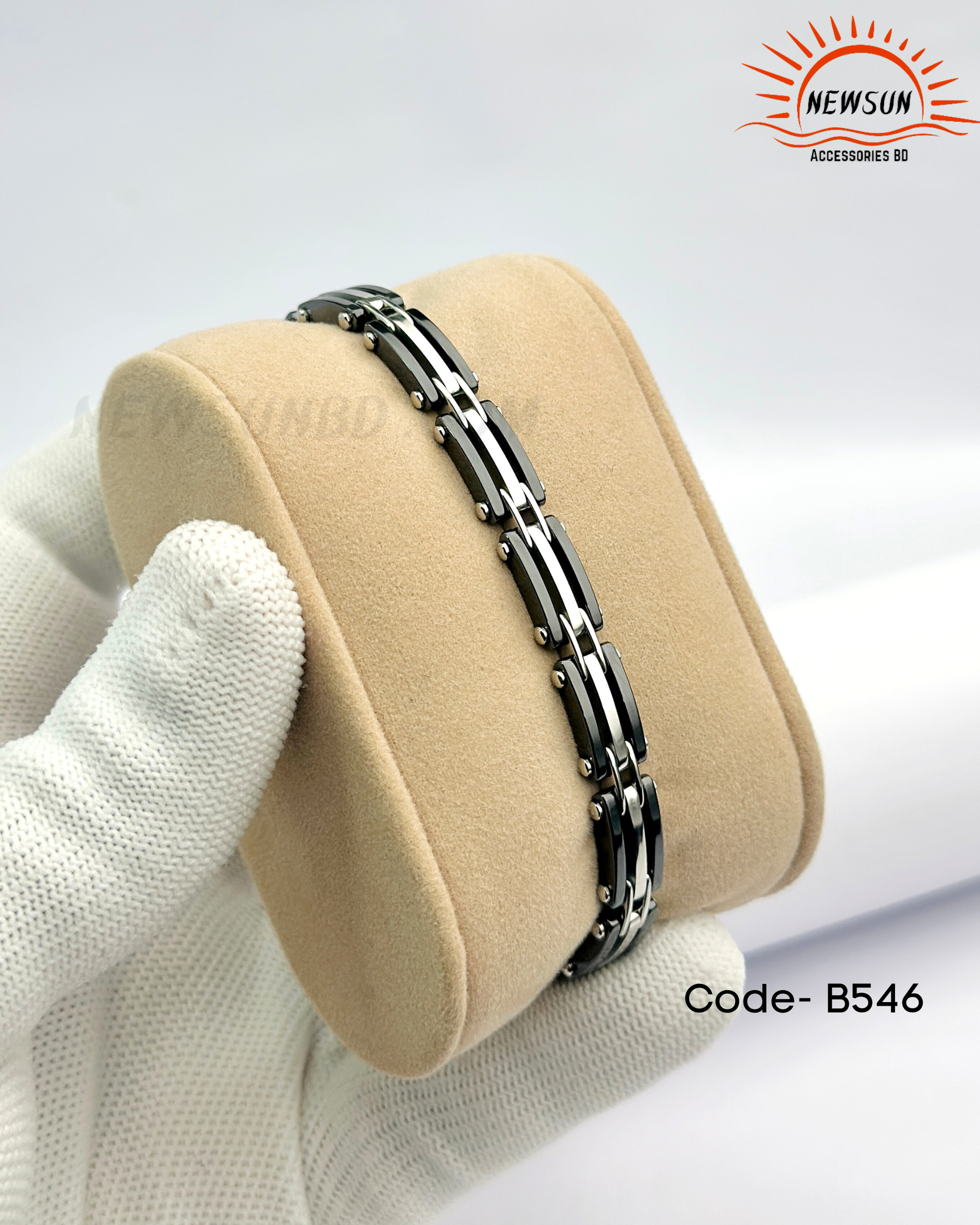 Code - B 520.png-72 Ceramic & SS Made 8mm Wide Men's Bracelet - Image 1