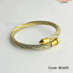 6mm Cable Wire Men's Bracelet Adjustable Open Cuff Charm Bangle