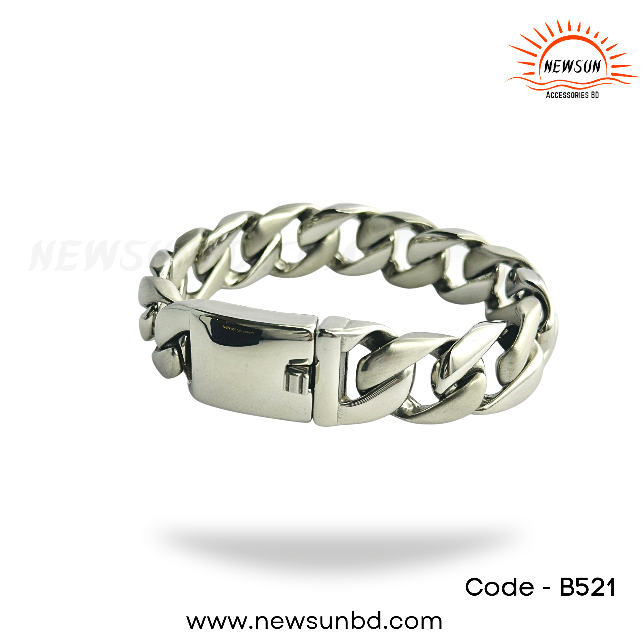 Beige Simpe Minimalist Elegant Luxury Jewelry Wedding Ring Instagram Post.png_8 18mm Wide Glossy & Matt Silver Cuban Chain Bracelet - Image 1