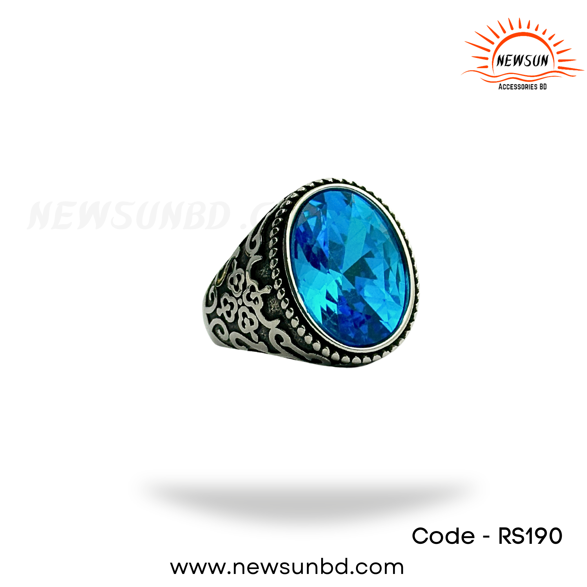 Aquamarine Stone Ring, Man Handmade  Ring - Image 1
