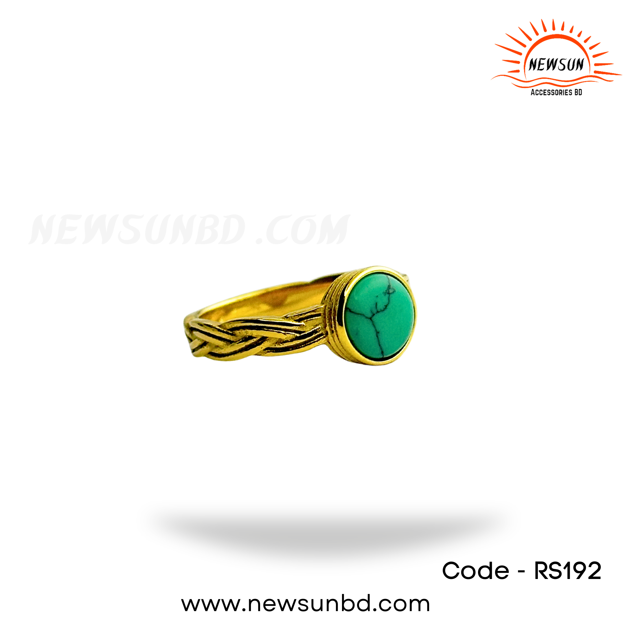 Natural Turquoise Gesmtone Ring - Image 1