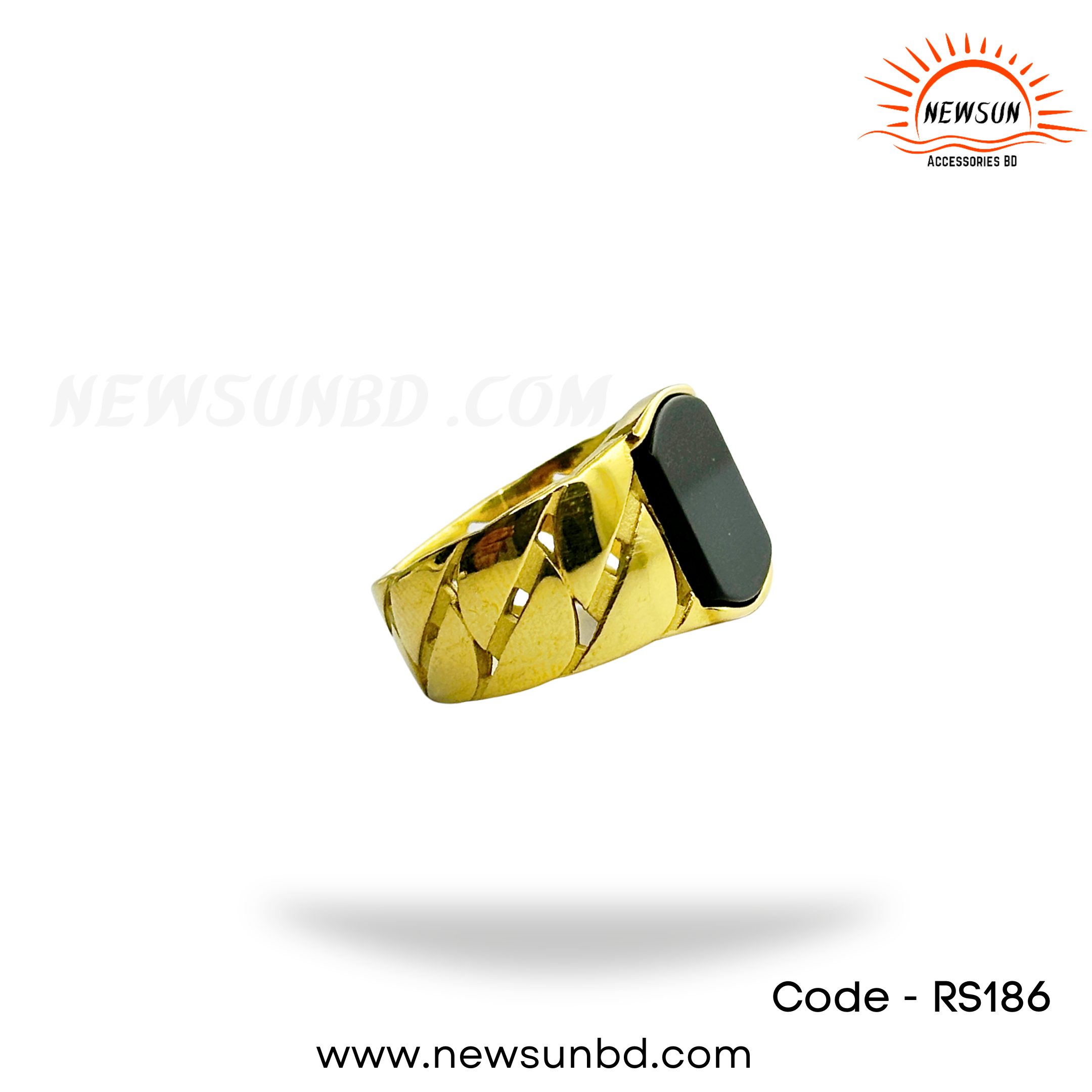 100% SS Men Black Onyx Ring - Image 2