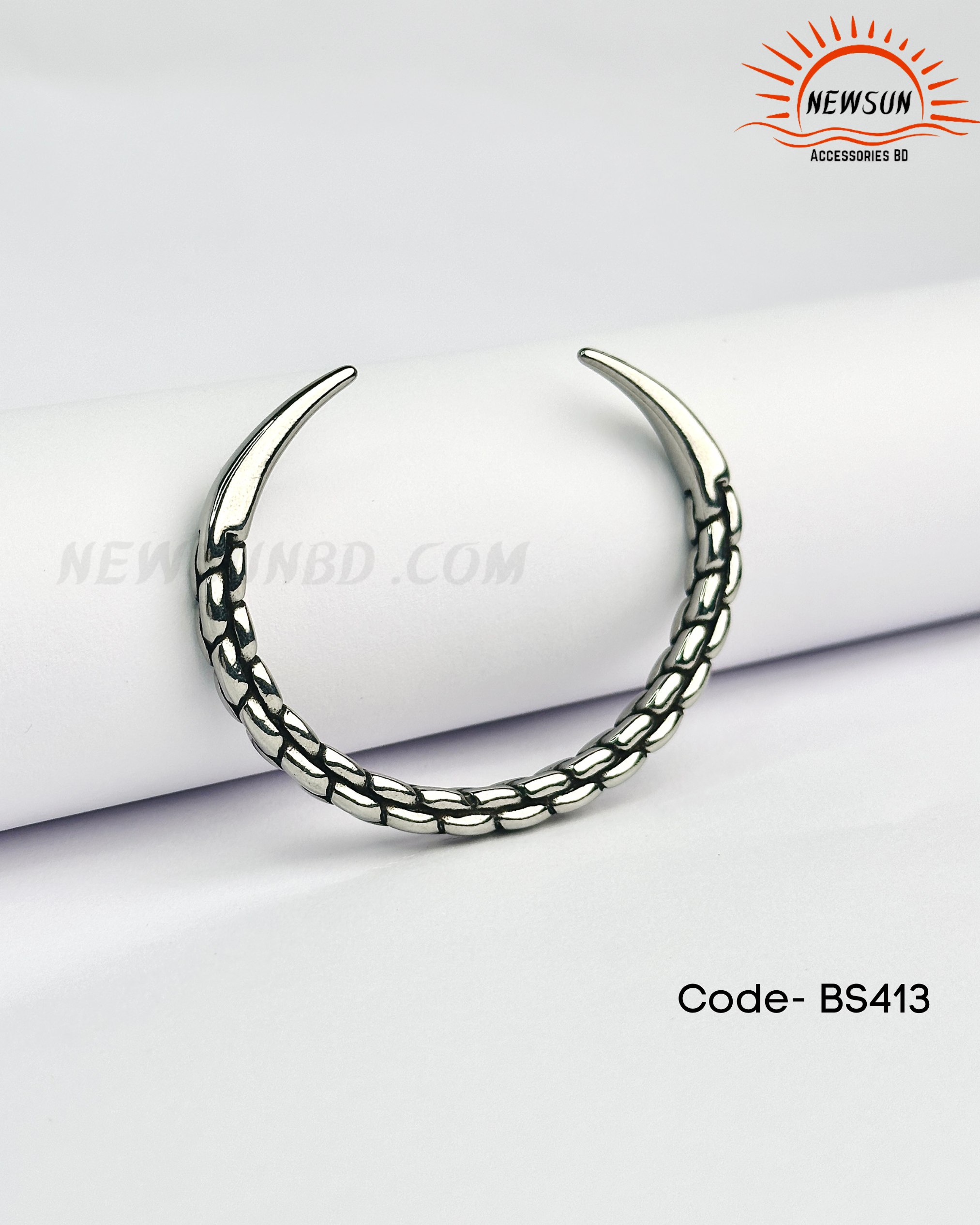 Code - B 520.png-176 Open Adjustable 6MM Cuff Bangle - Image 1