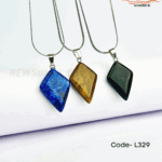 100% Natural Lapis Lazuli ,Tiger Eye,  Onyx  Stone Pendant Necklace