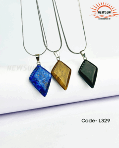 100% Natural Lapis Lazuli ,Tiger Eye,  Onyx  Stone Pendant Necklace