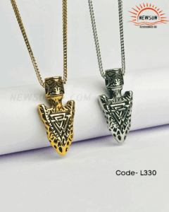 100% SS Viking Spear Odin Triangle Rune Necklace