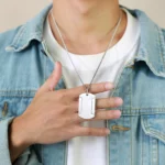 Men's Golden Square Sign Necklace
