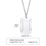 Men's Golden Square Sign Necklace - Image 3