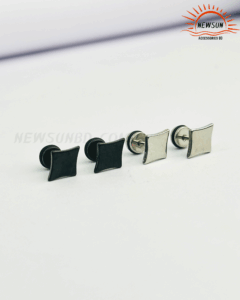 Sarah Diamond Shape Black Color Stainless Steel Stud Earrings – 2 pcs