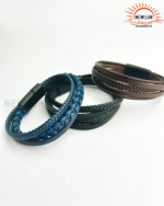 MultiLayer Braided Leather Mens Bangle Jewelry - Image 2