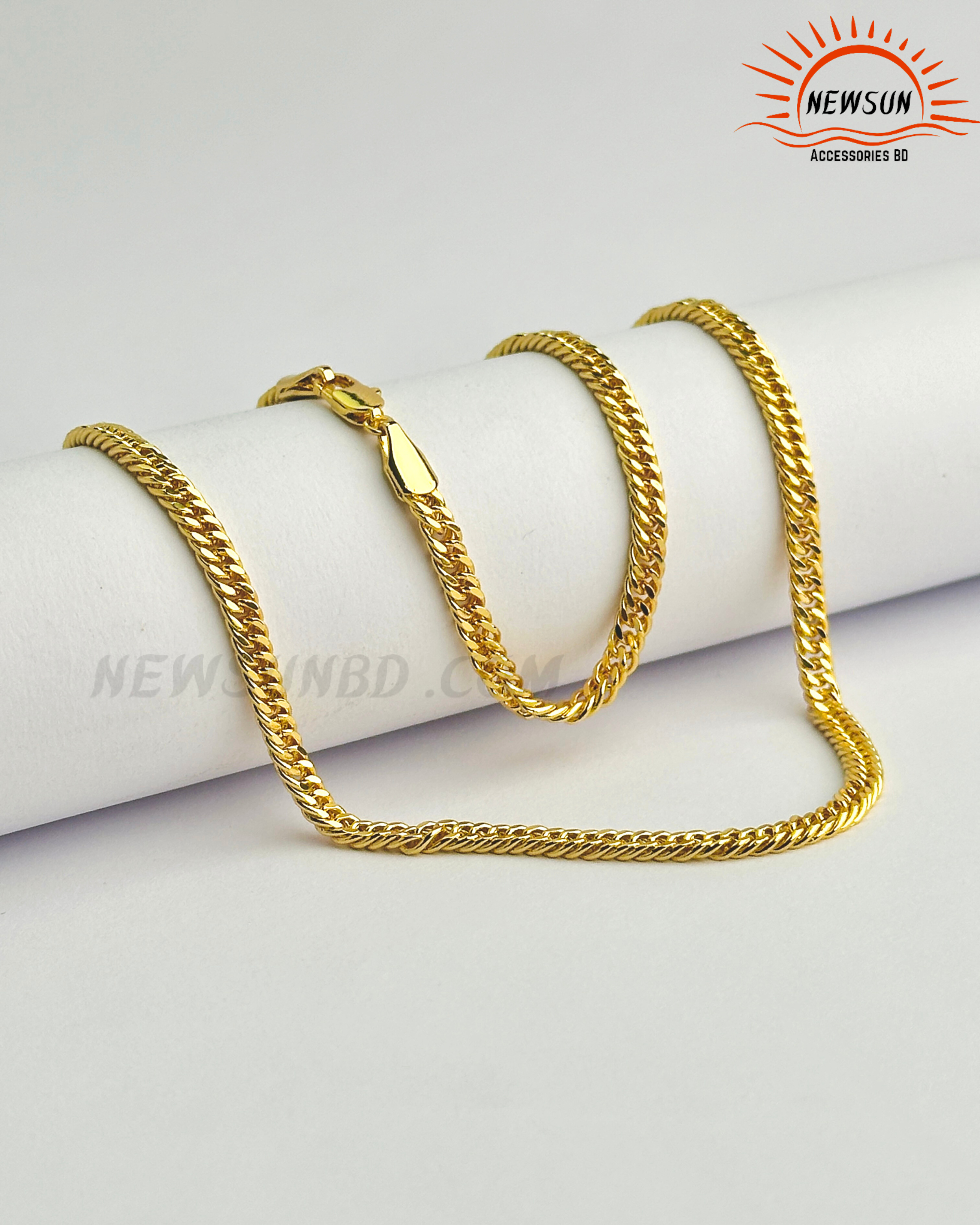 Code - B 520.png_16 100% SS 4mm Xuping 24k Gold Color Cuban Curb Chain Necklace - Image 1
