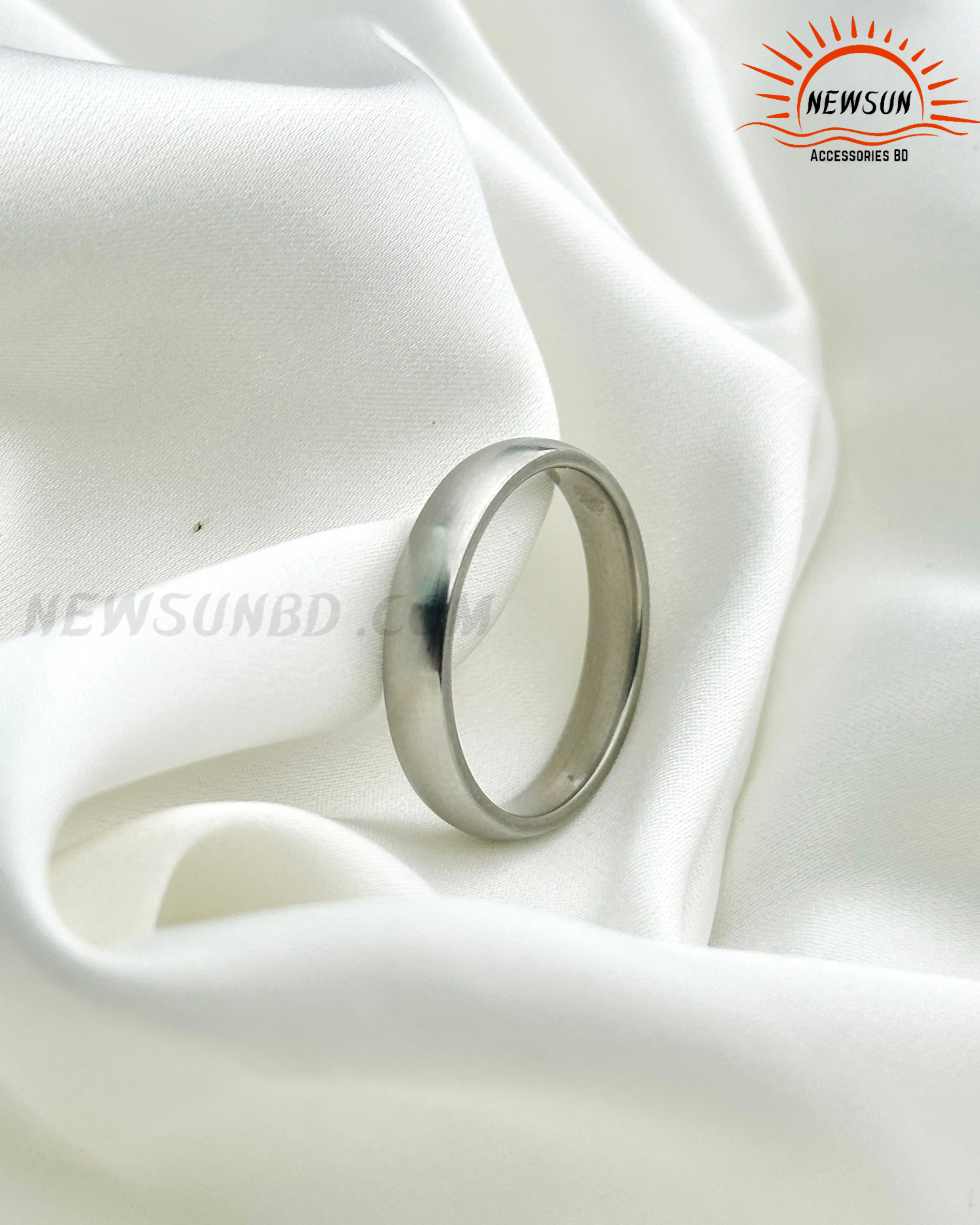 Code - B 520.png_162 100% SS Timeless Half Round Comfort Fit Wedding Band - Image 1