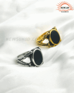 Black Flat Onyx Classic Ring For Men