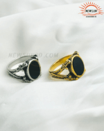 Black Flat Onyx Classic Ring For Men - Image 4