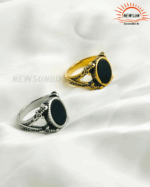 Black Flat Onyx Classic Ring For Men - Image 2