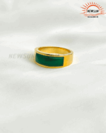 Men's Green Jade Gemstone Stainless Steel Opal Rings - Image 2