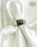 Classic Tiger Eye Stone Men's Ring - Image 2