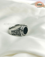 100% SS Black Onyx Stone Turkish Handmade Mens Jewelry Male Rings - Image 3