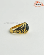 Stainless Steel Vintage Celtic Signet Onyx Stone Ring for Men - Image 2