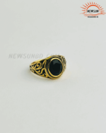 Stainless Steel Vintage Celtic Signet Onyx Stone Ring for Men - Image 3