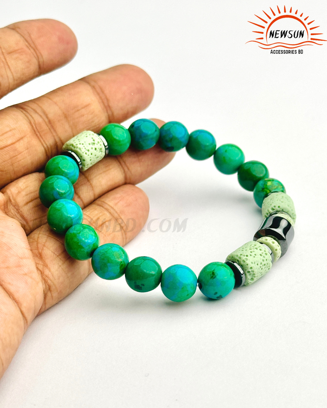 Code - B 520.png_54 Natural Green Jade Bracelet - Image 1