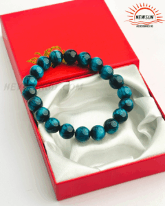 Natural 10mm  Stone Blue Tiger Eye Round Beads Handmade  Bracelets  Men