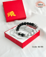 AA 10mm  White Howlite & Black Matte Polished Beads - Image 3