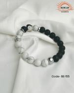 AA 10mm  White Howlite & Black Matte Polished Beads - Image 2