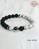 AA 10mm  White Howlite & Black Matte Polished Beads - Image 4