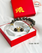 Citrine & Tiger Eye 10mm Crown Bracelet - Image 3