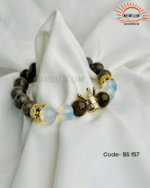 Citrine & Tiger Eye 10mm Crown Bracelet - Image 4