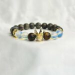Citrine & Tiger Eye 10mm Crown Bracelet