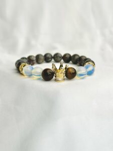 Citrine & Tiger Eye 10mm Crown Bracelet