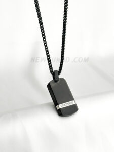 Black Stainless Steel Men's Pendant Necklace