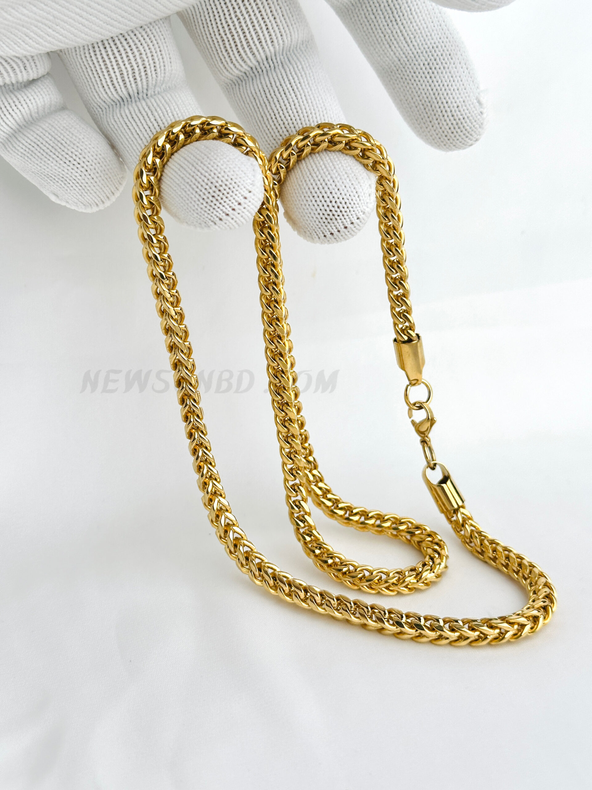 50E27C27-DFD2-4745-8149-BBA76C2C161A 100% Genuine 24k Gold Color Franco 8mm Chain Necklace - Image 1