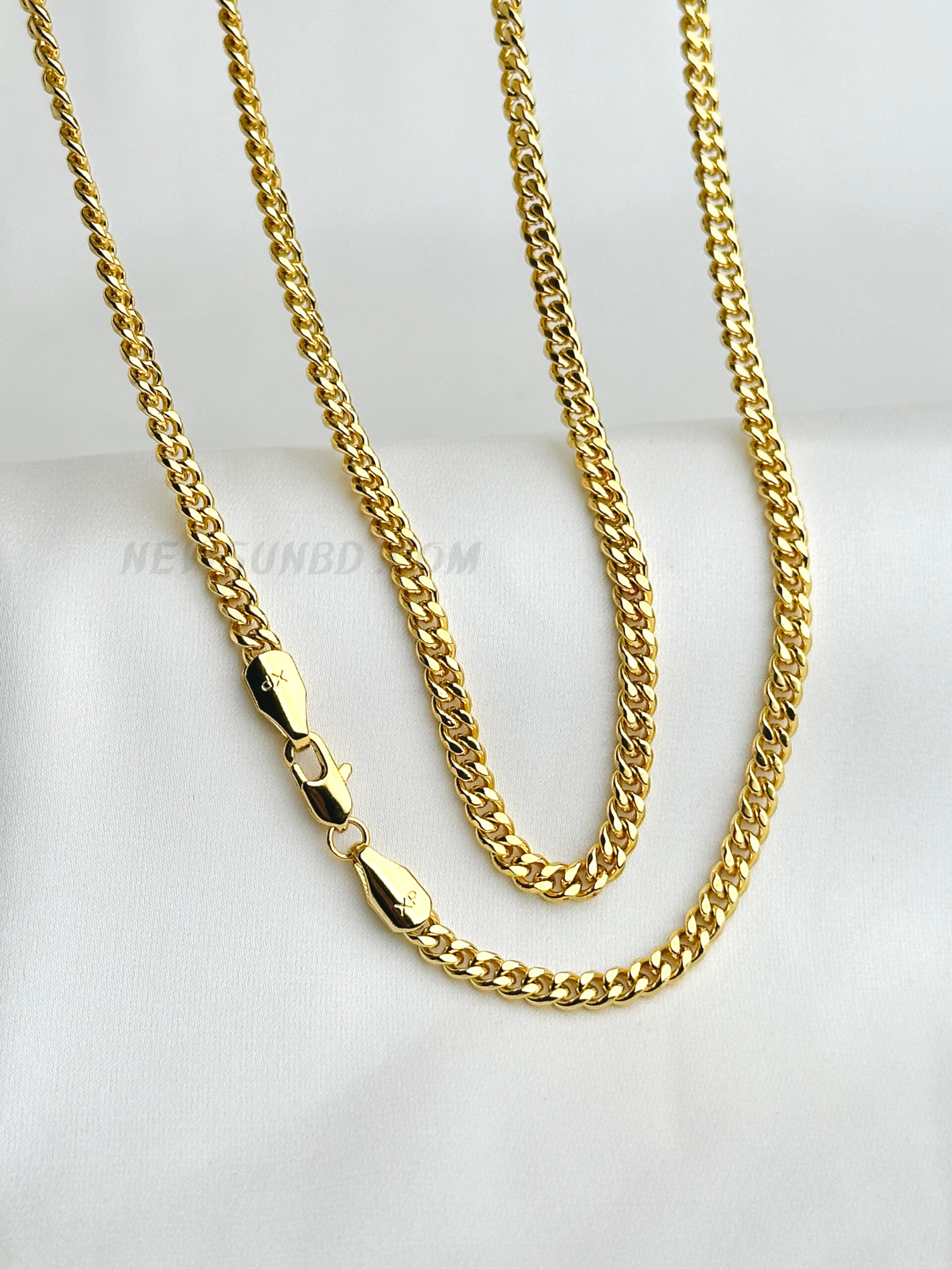65AAD5D1-A452-4071-BE7F-45EE502586B5 100% SS Xuping 24k Gold Color 6mm Design Jewellery Chain Necklace - Image 1