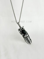 100% SS Turquoise Feather Pendant Necklace Chain - Image 8