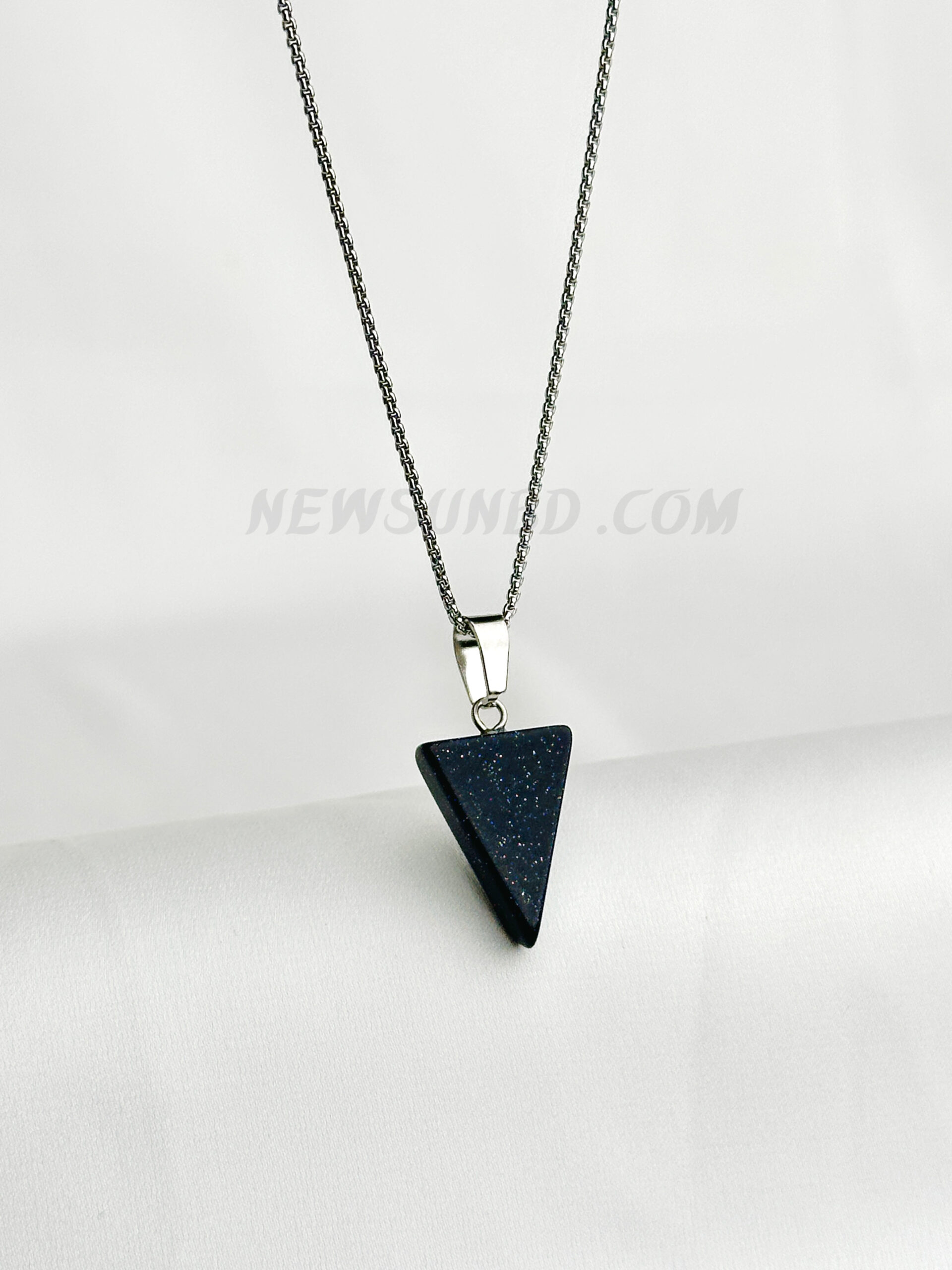 C9486835-CE17-47DC-8063-1700FEA4ADCA Triangle Blue Sandstone Pendant - Image 1