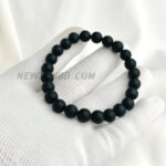 AA Black Onyx Matt Finish 8mm Round Beads Stretch Bracelet