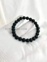 AA Black Onyx Matt Finish 8mm Round Beads Stretch Bracelet
