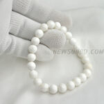 Natural  White Jade Stone  Bracelet 8mm Stretch String Bracelet