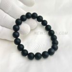 AA Black Onyx Matt Finish 10mm Round Beads Stretch Bracelet