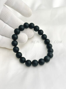 AA Black Onyx Matt Finish 10mm Round Beads Stretch Bracelet