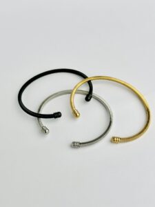Stainless Steel Cable Wire Twisted Cuff Bangle Bracele